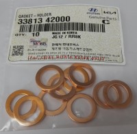 Шайба медная под форсунку 4D56/J2/D4BH (верхняя)  Starex/Porter/Grace/Bongo K2700 12*18*1,5